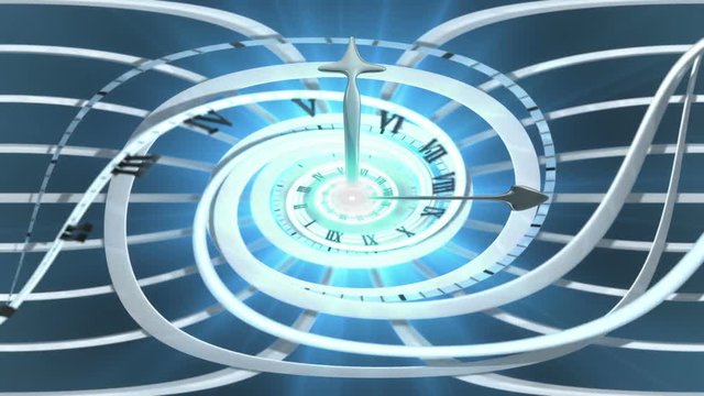 Looping Spiral clock (4k) Looping animation