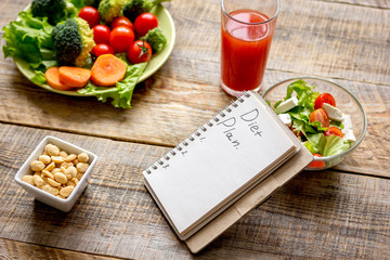 concept diet, slimming plan with vegetables mock up