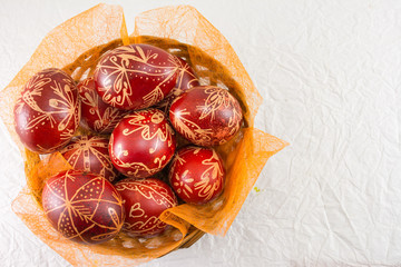 Wax painted Easter eggs