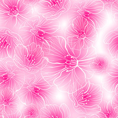 sakura hanami seamless pattern