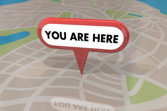 You are Here Map Pin Location Navigation 3d Illustration