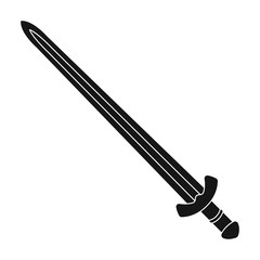 Viking sword icon in black style isolated on white background. Vikings symbol stock vector illustration.