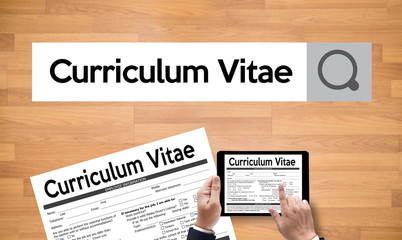 CV - Curriculum Vitae (Job interview concept with business CV re