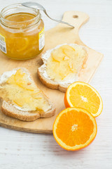toast with jam and orange