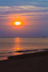Naklejka na ściany i meble Sai Thong Beach with sunset, Rayong, Thailand
