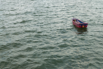 Fishing boat floating in the sea