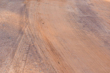 Hiking trail with Car tyre print