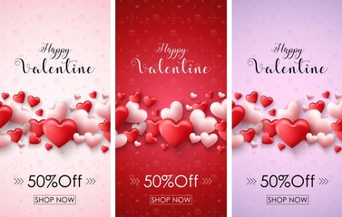 Valentine's day sale banners
