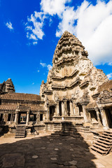 The stone tower of angkor Wat at Siem reap, Cambodia.