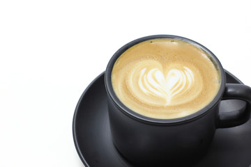 Hot coffee cafe latte on white background
