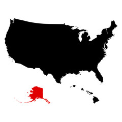 Map of the U.S. state  Alaska 