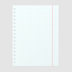 Paper note sheet for message vector illustration.