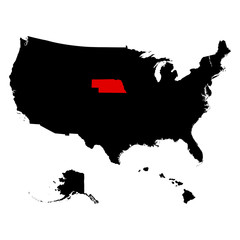 map of the U.S. state  Nebraska 