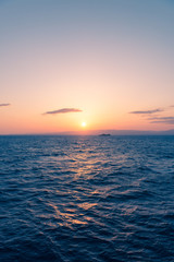 Sunset Sea on the Shipboard,Off the Coast of Fukushima,Japan