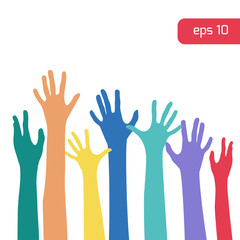 Obraz premium Colorful hands up