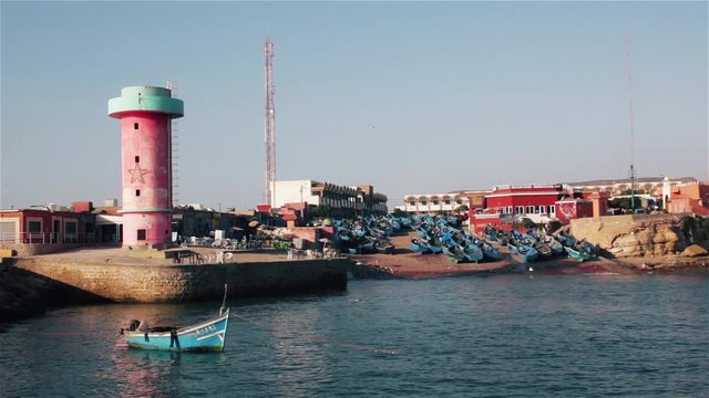 Panorama of Port of Imsouane Morocco