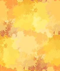 Seamless texture with yellow watercolor splashes. Vector background for your creativity