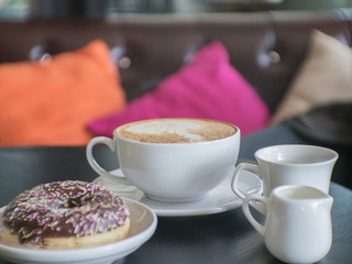 Coffee set in coffee shop