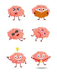 Fototapeta premium Cute Brain cartoon 
