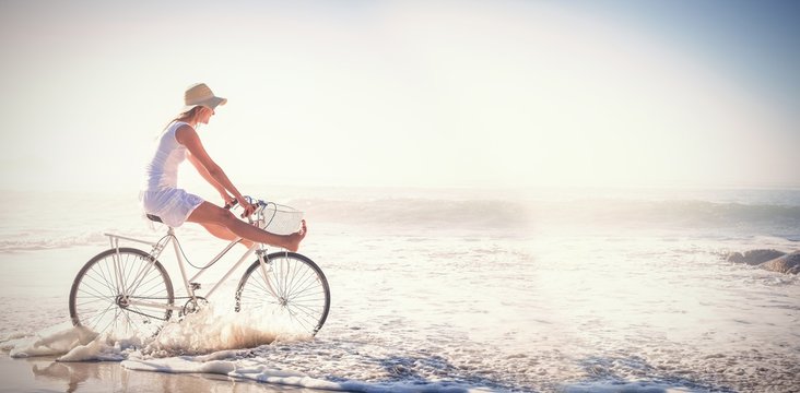 Woman Riding Bike 