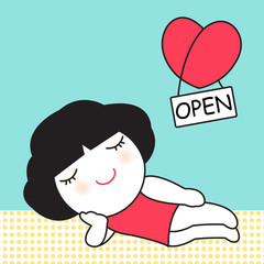 Peaceful Mind Open Heart Card Concept Character illustration
