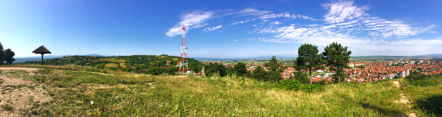 Leskovac panorama - view from archeological park Hisar in southern Serbia
