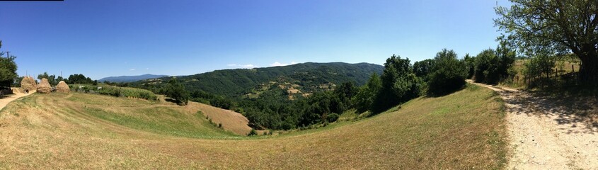 Fototapeta na wymiar Countryside panorama in southern Serbia