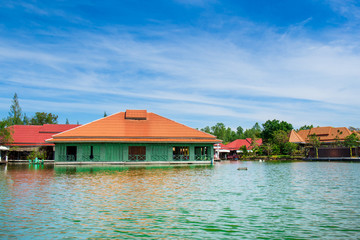 Fototapeta na wymiar Old buildings in the lagoon