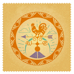 Weather vane rooster  vintage icon