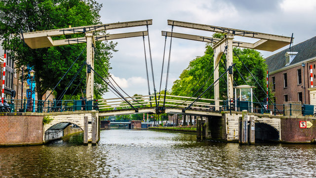Historic Draw Bridge over the canals in Amsterdam