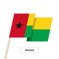 Guinea Ribbon Waving Flag Isolated on White. Vector Illustration.