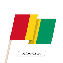 Fototapeta premium Guinea-bissau Ribbon Waving Flag Isolated on White. Vector Illustration.