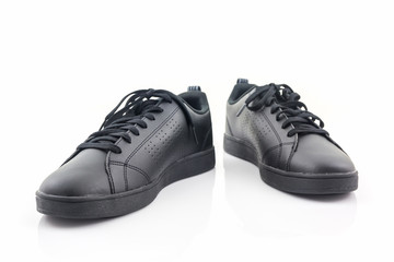 Black sneakers. Canvas Shoe.