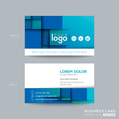 Clean and simple blue business card design