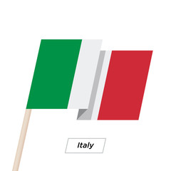 Obraz premium Italy Ribbon Waving Flag Isolated on White. Vector Illustration.