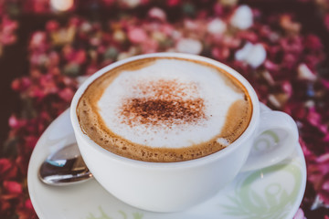 Cappuccino or latte coffee.