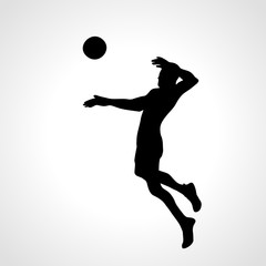 Volleyball attacker player silhouette