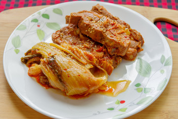 Steamed kimchi with fork ribs