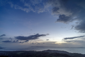 sunset at laguna de bay , philippines