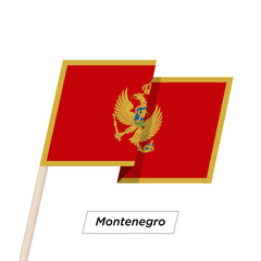 Montenegro Ribbon Waving Flag Isolated on White. Vector Illustration.