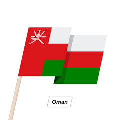 Oman Ribbon Waving Flag Isolated on White. Vector Illustration.