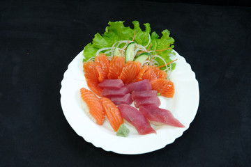 Flatfish , Tuna and Salmon sashimi