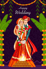 Obraz na płótnie Canvas Indian couple in wedding ceremony of India