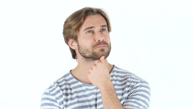 Thinking, Pensive Man with Beard