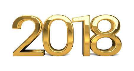 year golden design 3d render 2018