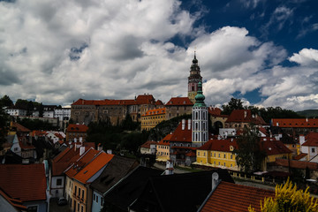 Fototapeta na wymiar Aerial view to Cesky Krumlov, Czech Republic