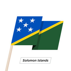 Solomon Islands Sharp Ribbon Waving Flag Isolated on White. Vector Illustration.