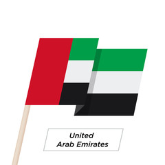 Fototapeta na wymiar United Arab Emirates Ribbon Waving Flag Isolated on White. Vector Illustration.