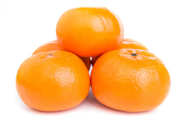 Mandarin orange on white background