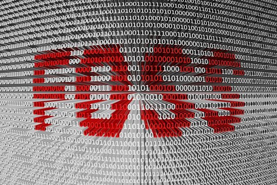 foss in the form of binary code, 3D illustration
